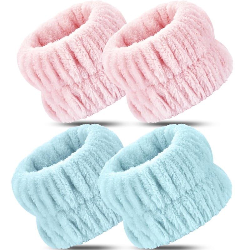 Darfukei Wrist Bands for Washing Face, 4pcs Spa Face Washing Wristbands, Microfiber Arm Wrist Towels, Absorbent Wash Wristbands for Woman Men, Prevent Water from Spilling Down Your Arms - Image 1